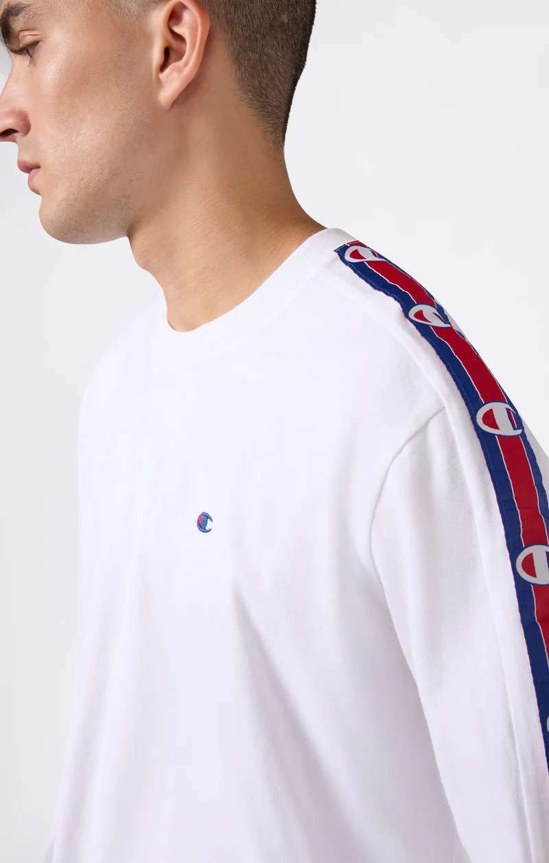 Men’s Heavyweight Long Sleeve T-Shirt with Logo Tape