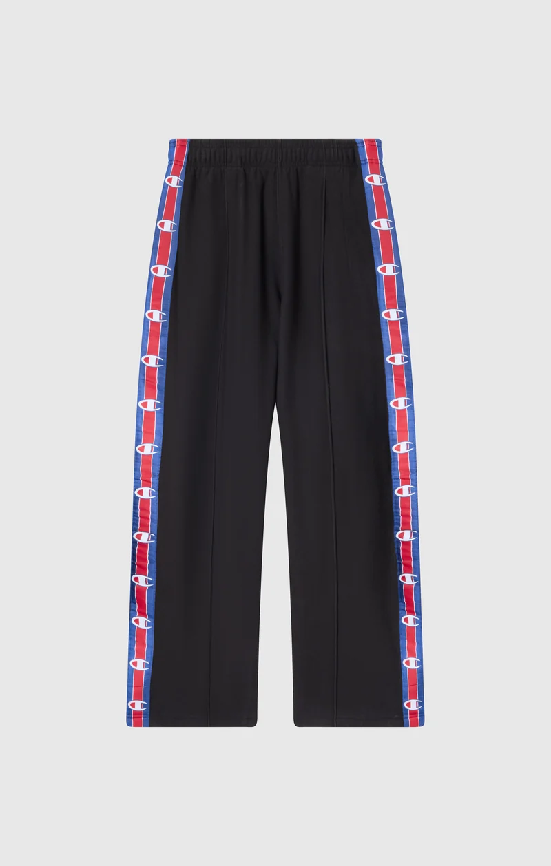 Men’s Reverse Weave Straight Hem Trousers with Brushed Interior and Logo Tape