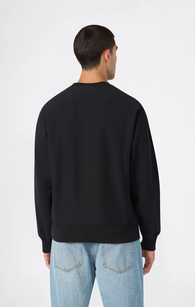 Men’s Reverse Weave Crewneck Sweatshirt with Brushed Interior and Logo Tape