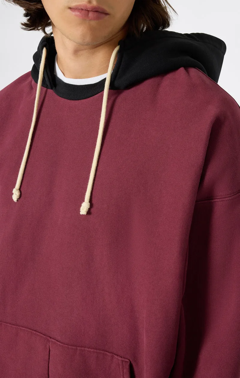 Men’s Reverse Weave Sweatshirt with Applied Hood and Brushed Interior