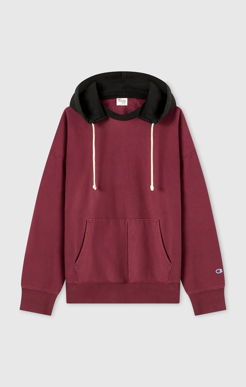 Men’s Reverse Weave Sweatshirt with Applied Hood and Brushed Interior