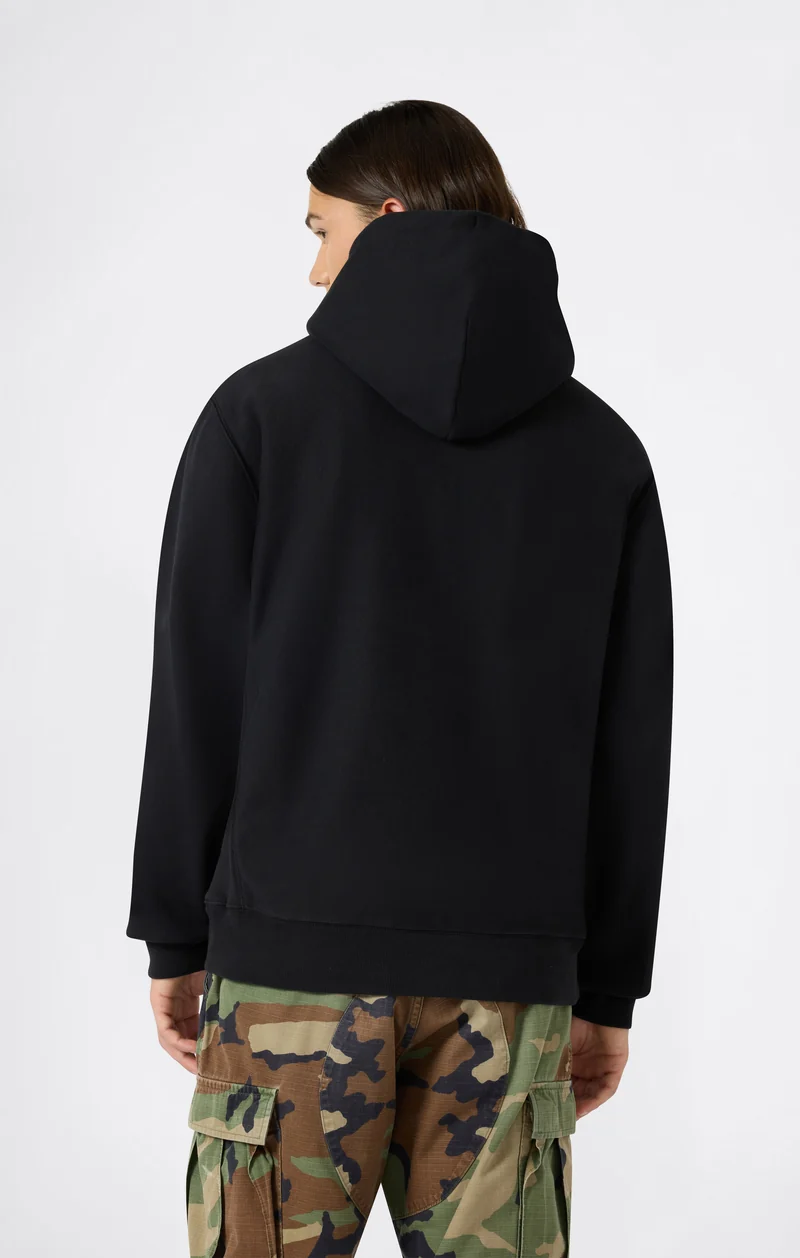 Men’s Reverse Weave Hooded Sweatshirt with Brushed Interior and Embroidered Logo
