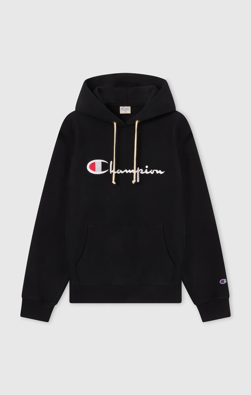 Men’s Reverse Weave Hooded Sweatshirt with Brushed Interior and Embroidered Logo