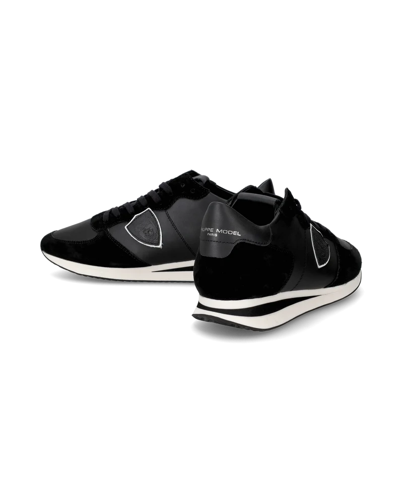Men's Casual Trpx Low-Top Sneakers in Leather, Black