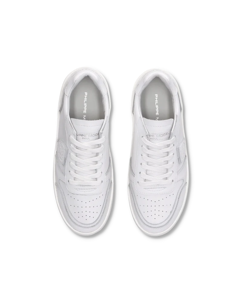 Women's Nice Low-Top Sneakers in Leather, White