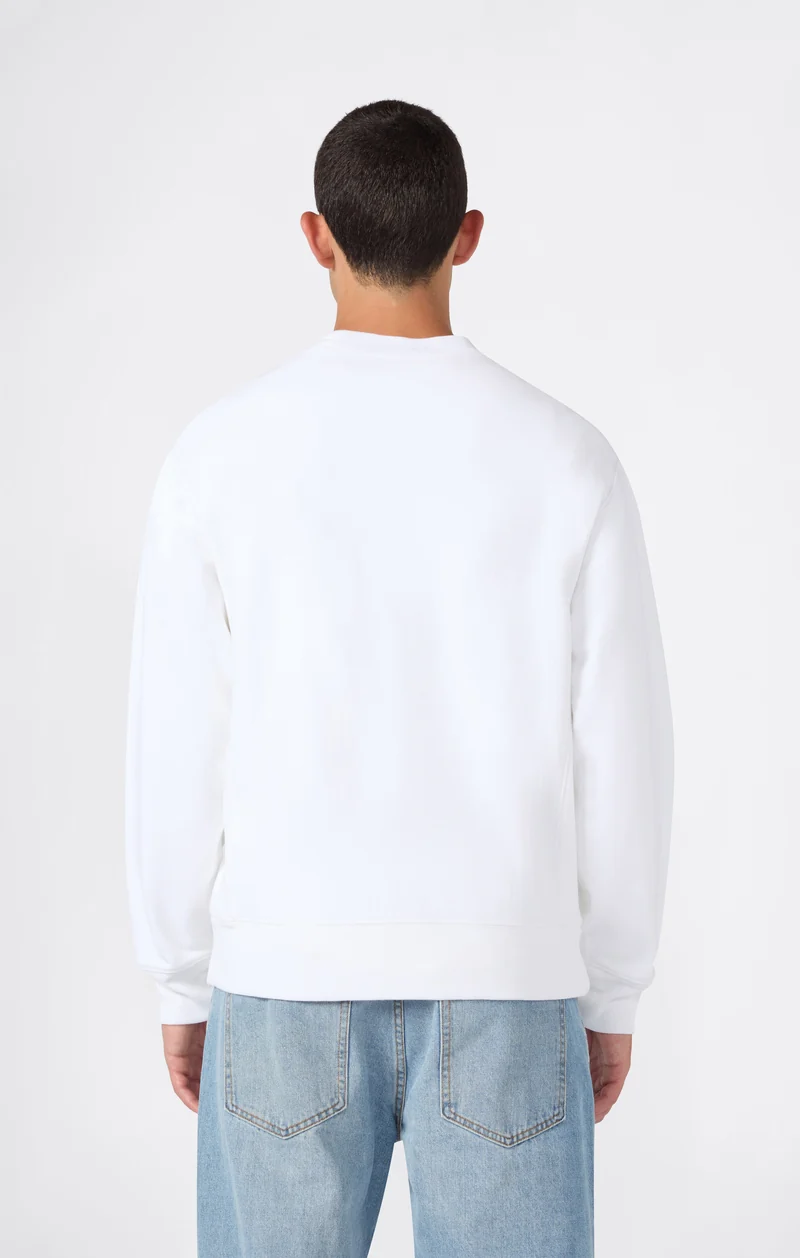 Men’s Reverse Weave Crewneck Sweatshirt with Brushed Interior and Logo Tape