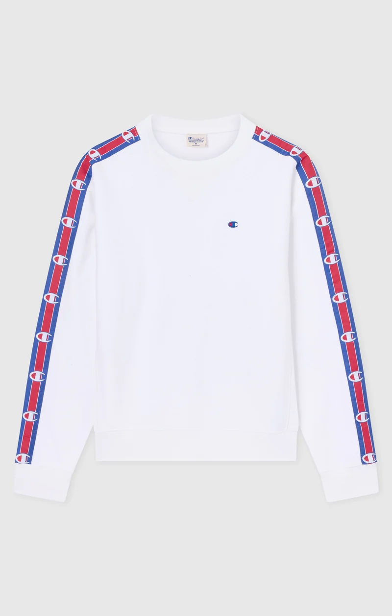 Men’s Reverse Weave Crewneck Sweatshirt with Brushed Interior and Logo Tape