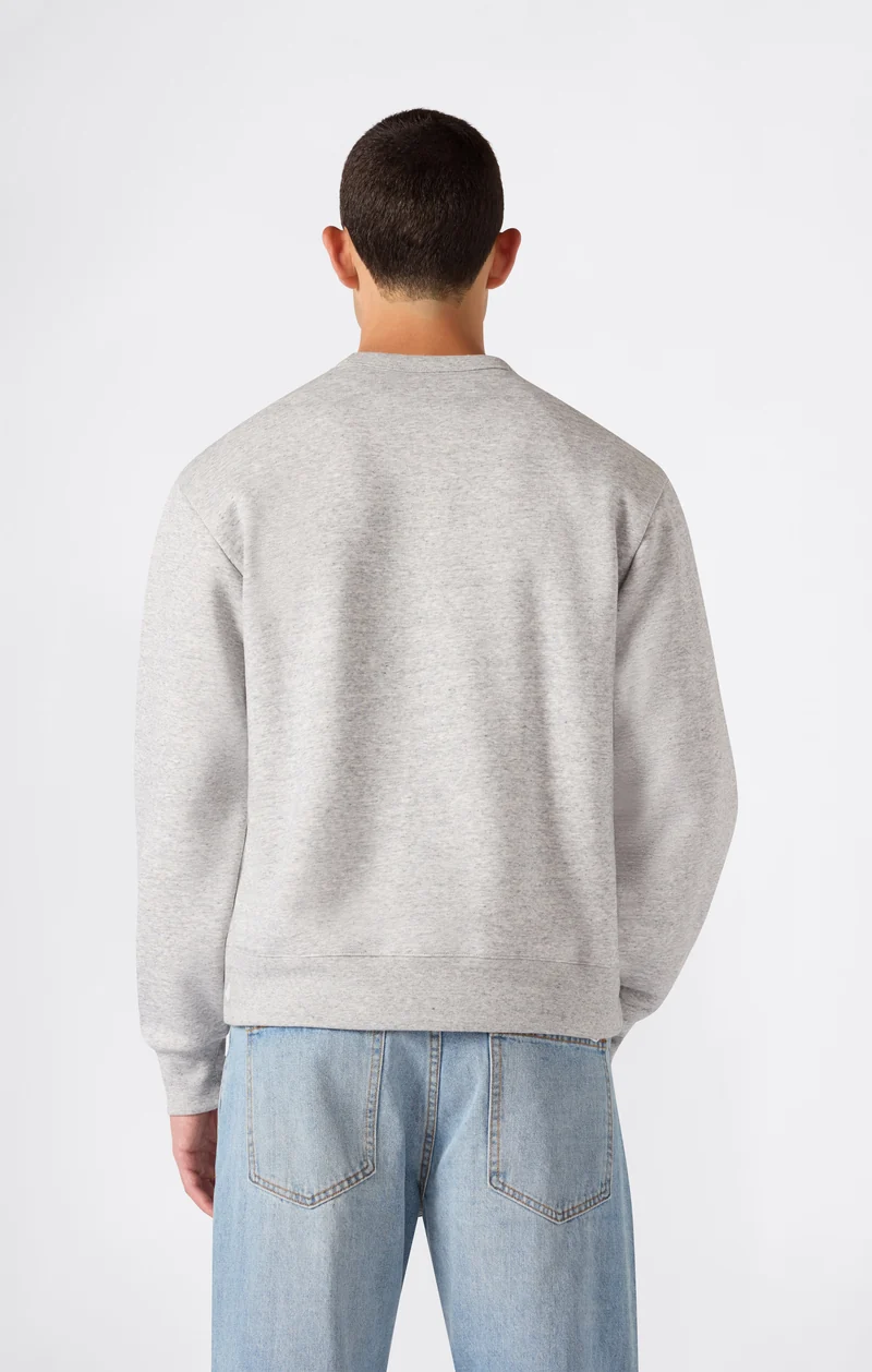 Men’s Crewneck Sweatshirt with Logo and Brushed Interior