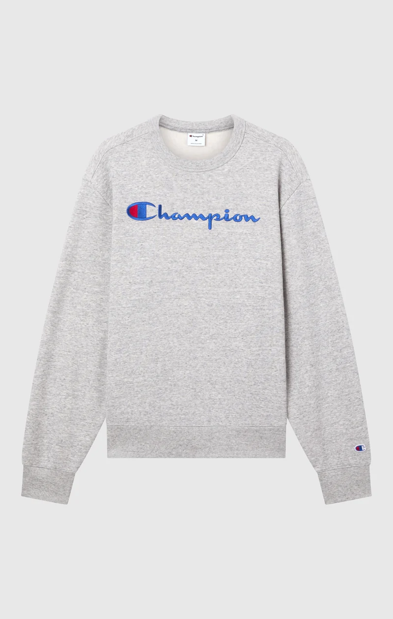 Men’s Crewneck Sweatshirt with Logo and Brushed Interior