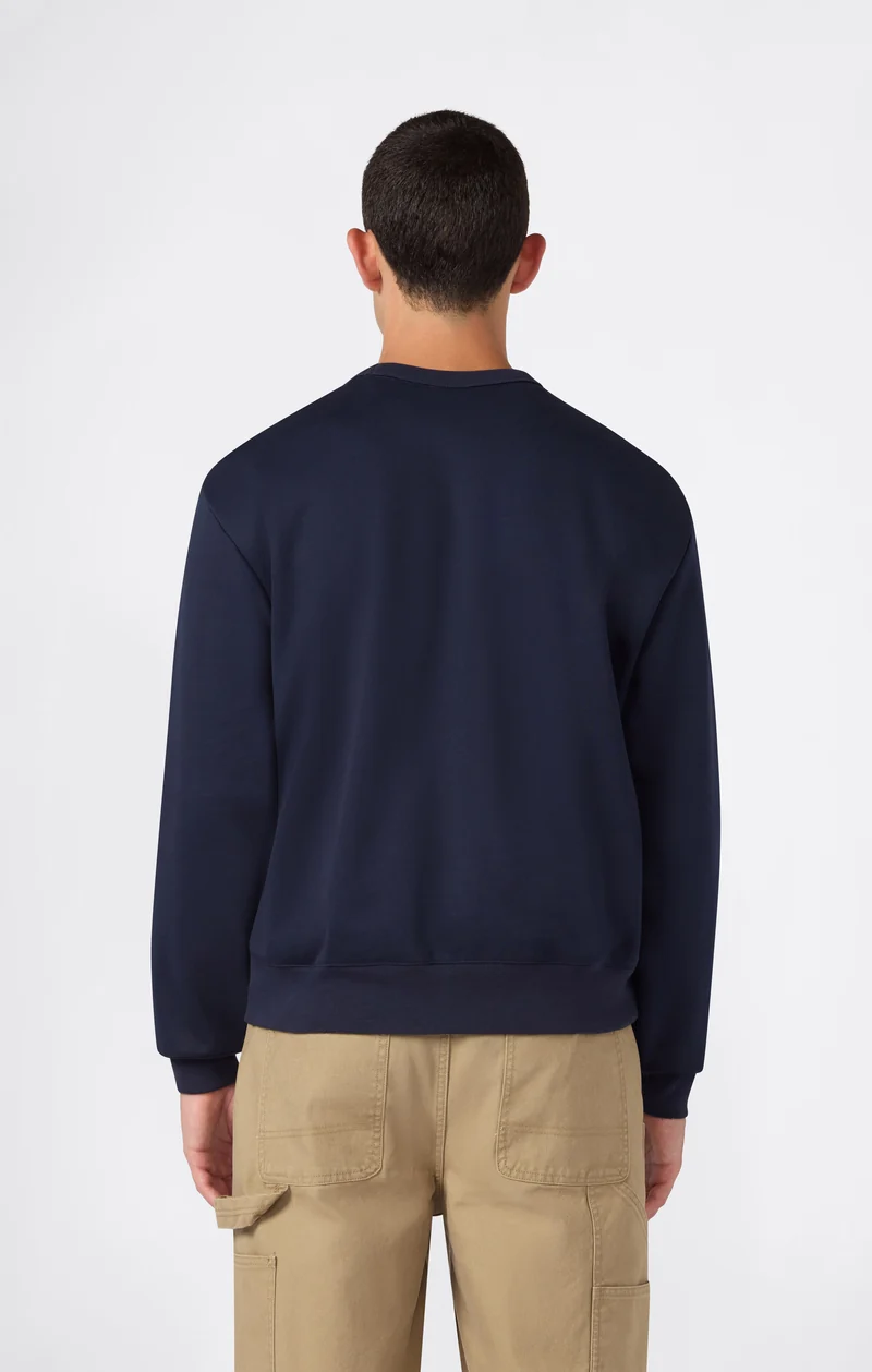 Men’s Crewneck Sweatshirt with Logo and Brushed Interior