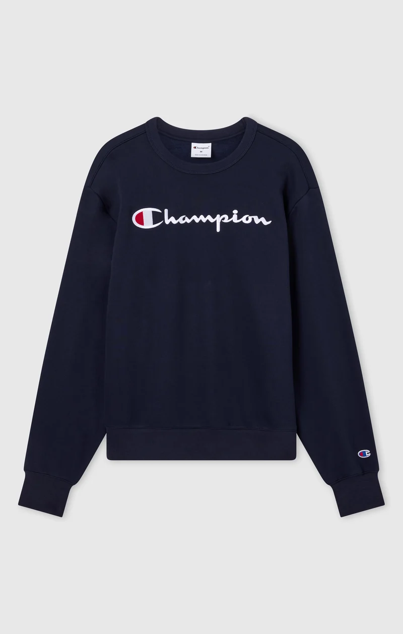 Men’s Crewneck Sweatshirt with Logo and Brushed Interior