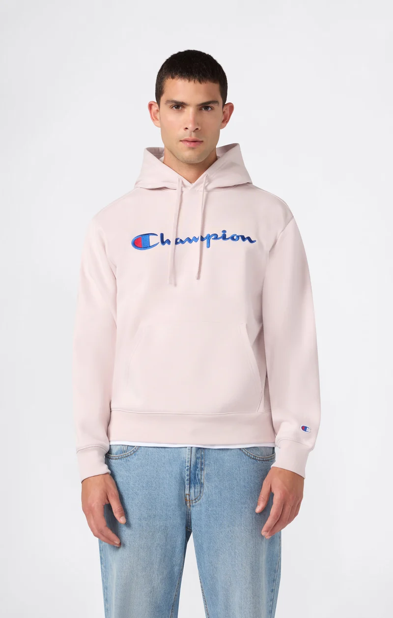 Men’s Hooded Sweatshirt with Maxi Logo and Brushed Interior