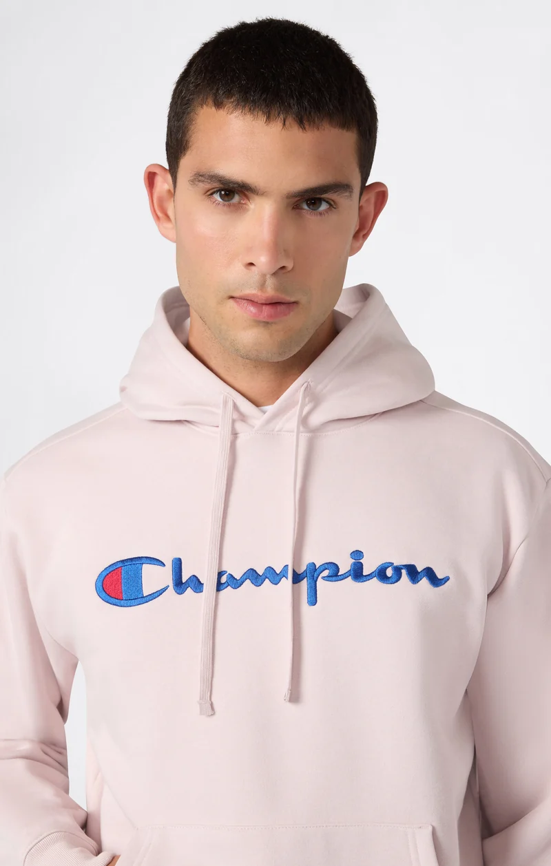 Men’s Hooded Sweatshirt with Maxi Logo and Brushed Interior