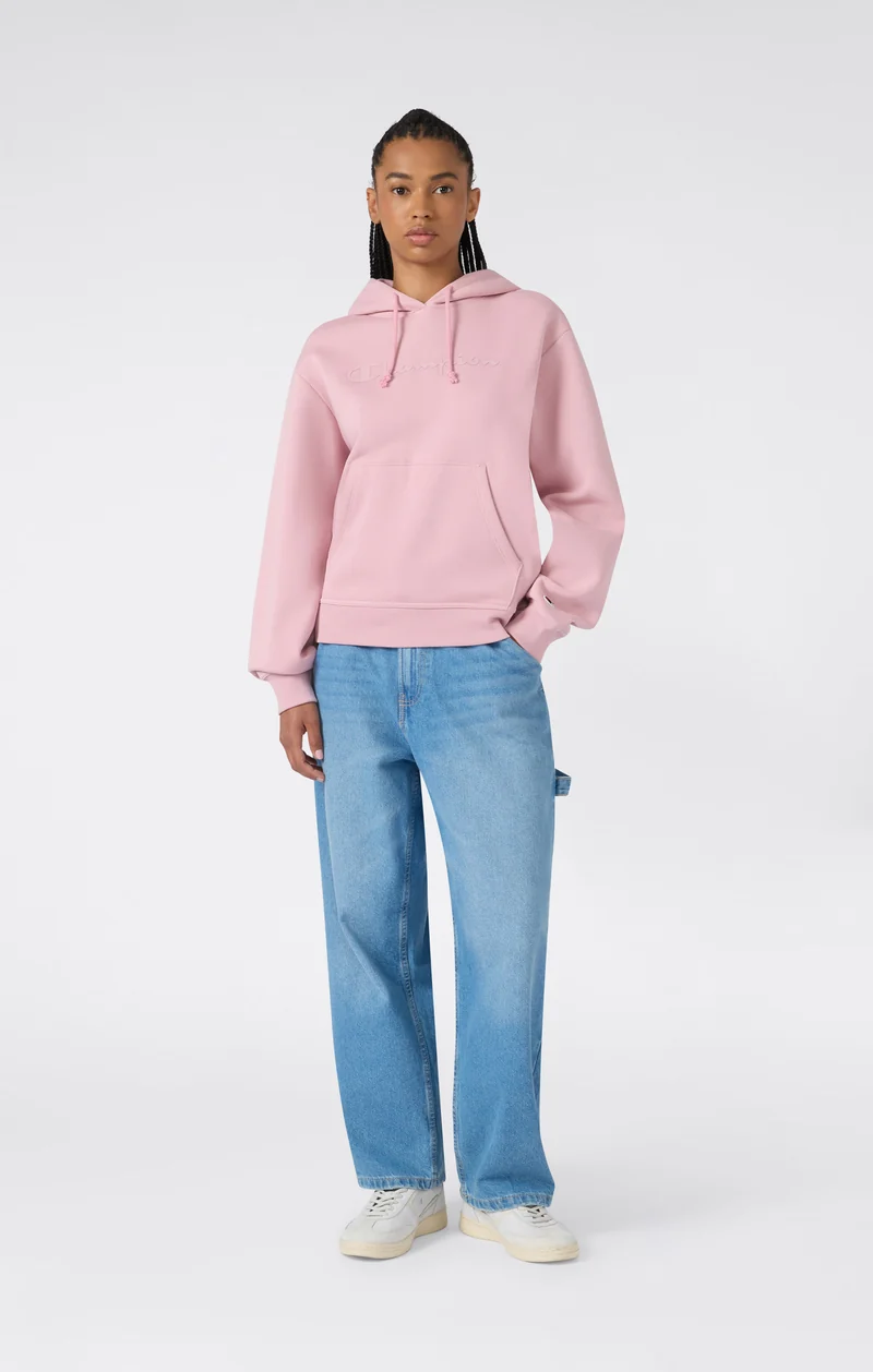 Women’s Hooded Sweatshirt with Maxi Logo and Brushed Interior