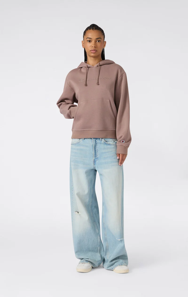 Women’s Hooded Sweatshirt with Maxi Logo and Brushed Interior
