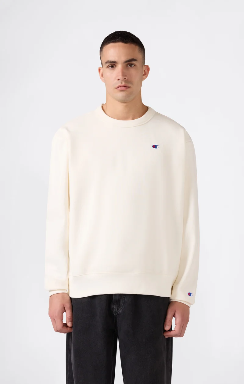 Men’s Crewneck Sweatshirt with C Logo and Brushed Interior