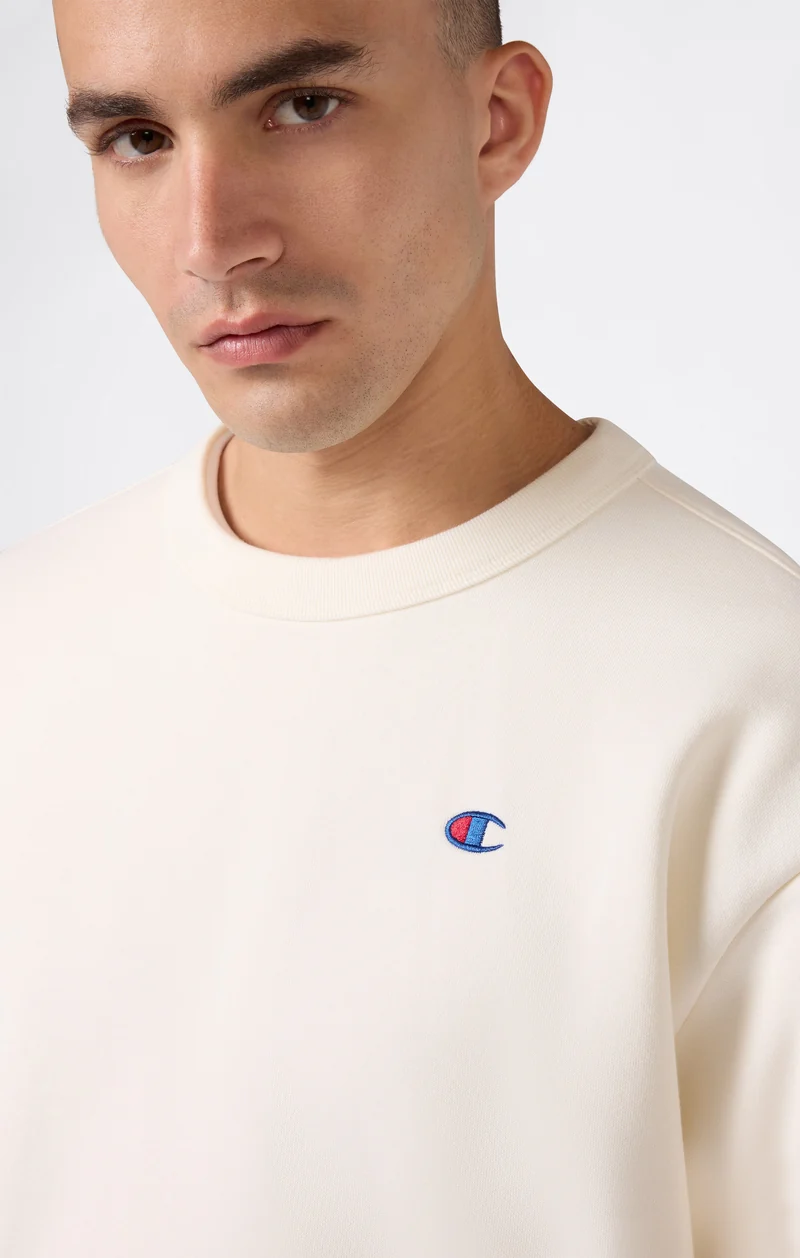Men’s Crewneck Sweatshirt with C Logo and Brushed Interior