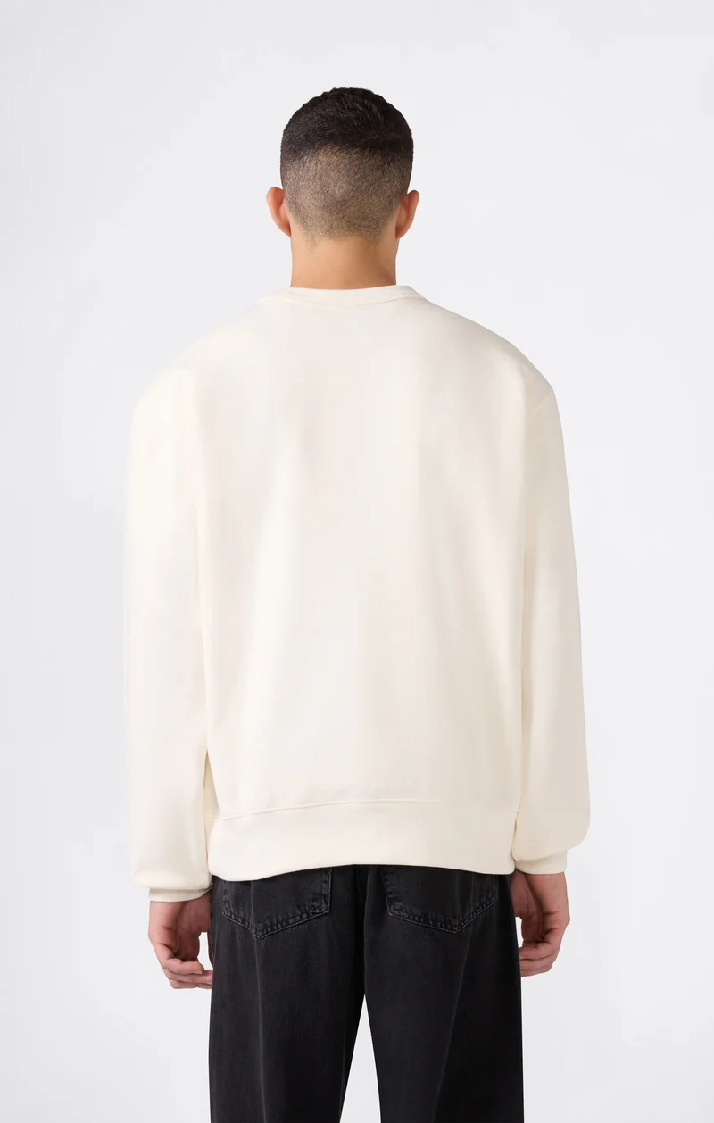 Men’s Crewneck Sweatshirt with C Logo and Brushed Interior