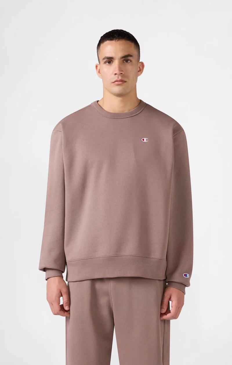 Men’s Crewneck Sweatshirt with C Logo and Brushed Interior