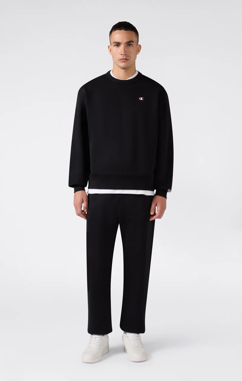 Men’s Crewneck Sweatshirt with C Logo and Brushed Interior