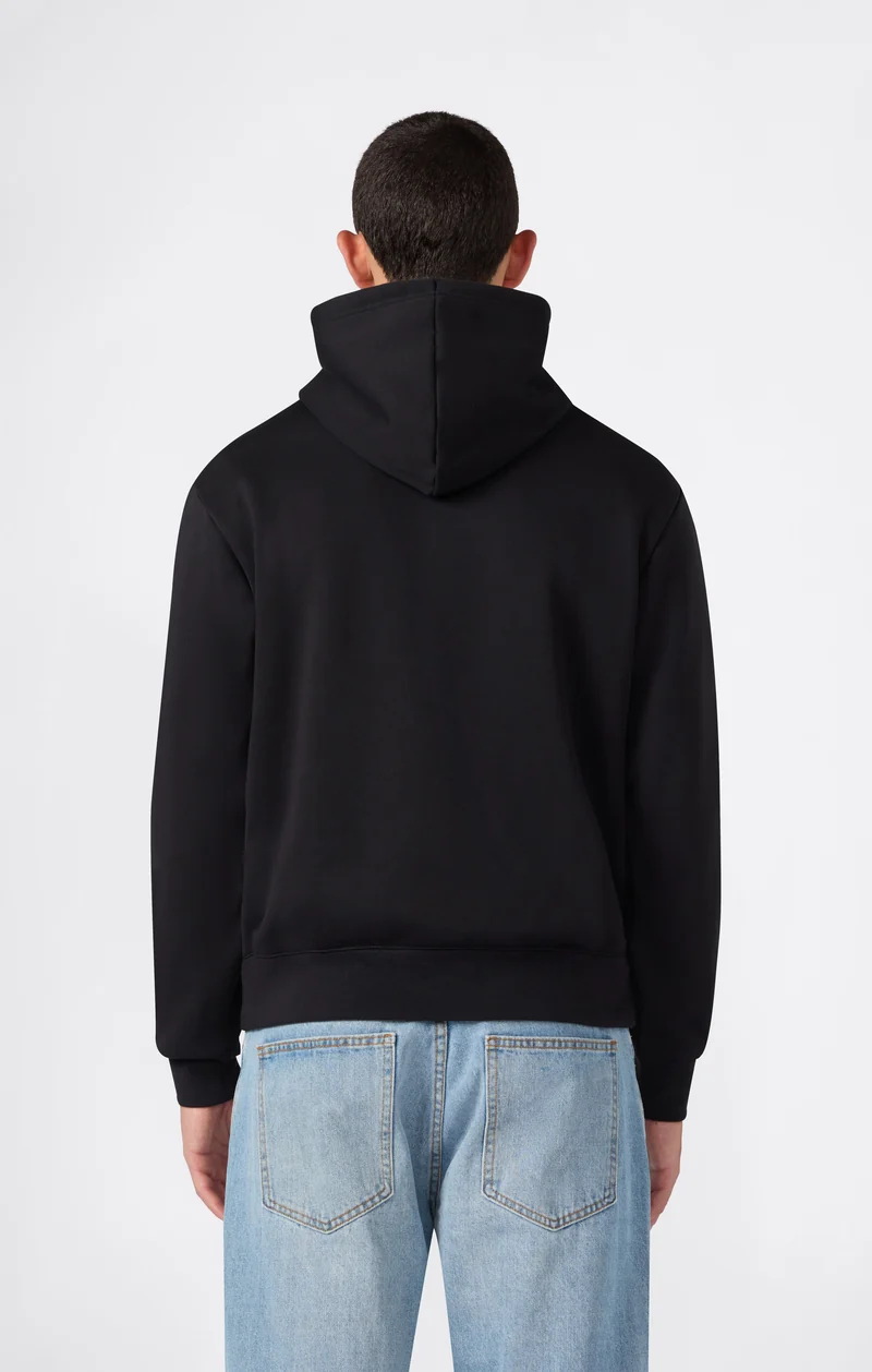 Men’s Hooded Sweatshirt with Maxi Logo and Brushed Interior