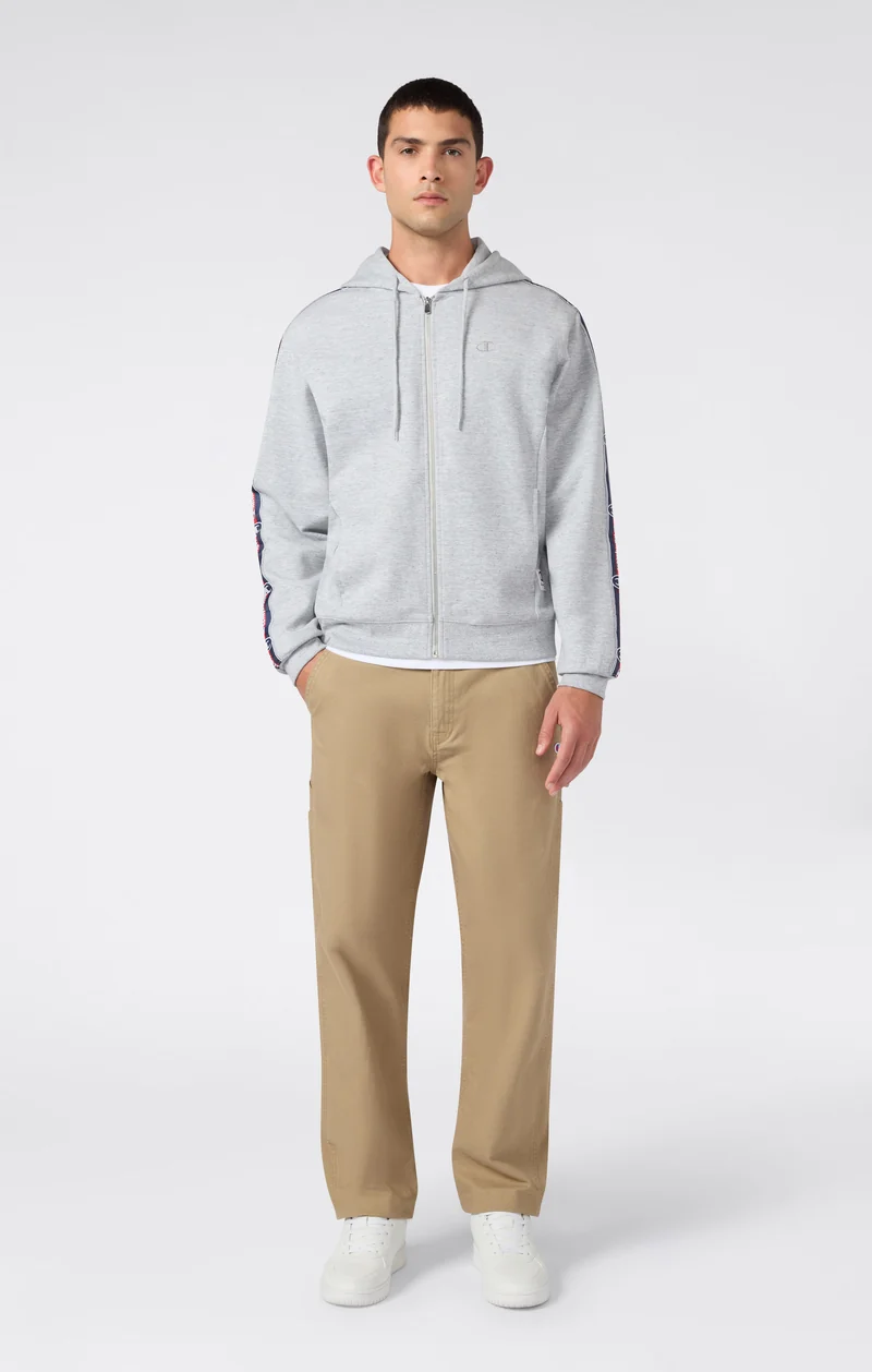 Men’s Full-Zip Hooded Sweatshirt with Tape