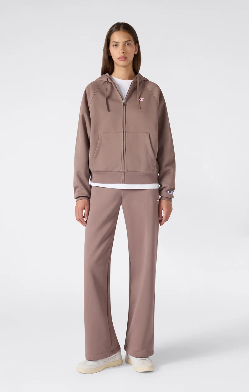 Women’s Full-Zip Hooded Sweatshirt with C Logo and Brushed Interior