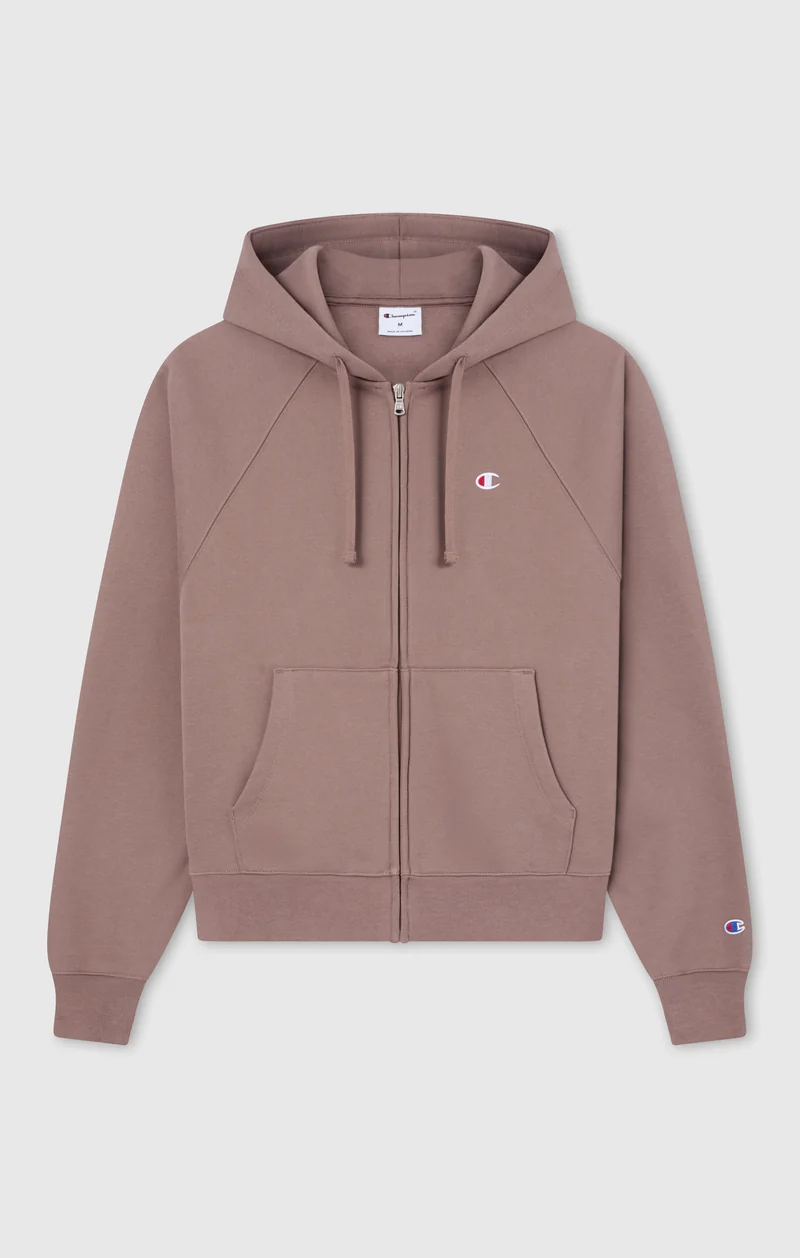 Women’s Full-Zip Hooded Sweatshirt with C Logo and Brushed Interior