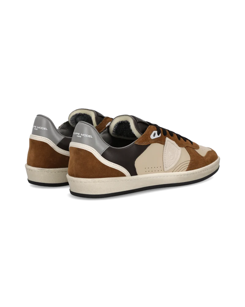 Sneakers Pgal Men, Beige Cognac Grey