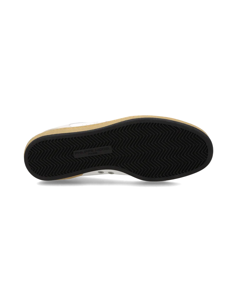 Sneakers Pgal Men, White Beige Black