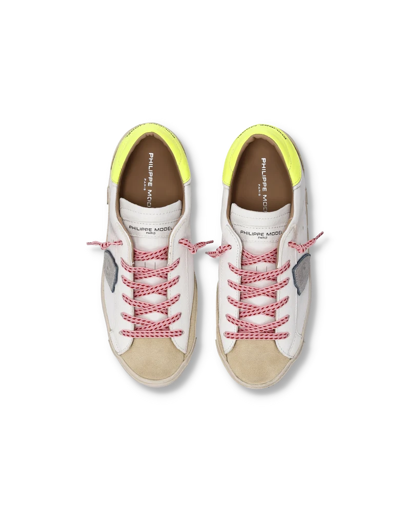 Sneakers Prsx Women, White Beige Neon Yellow