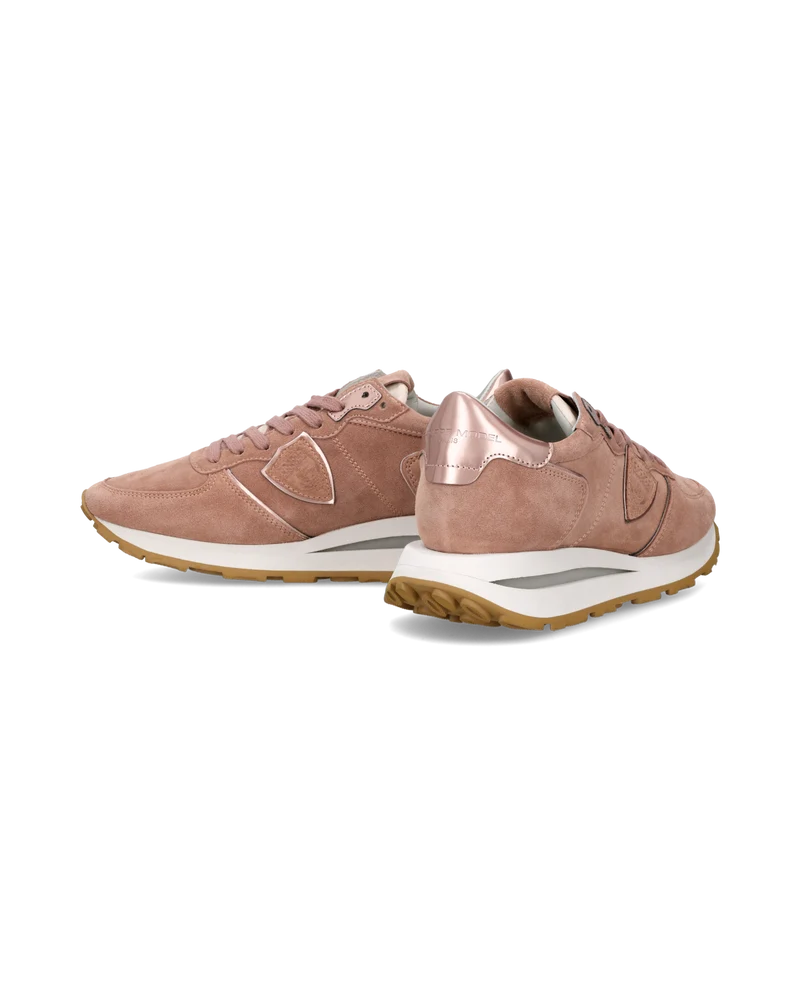 Sneakers Tropez Haute Women with metallic details, Dusty Pink