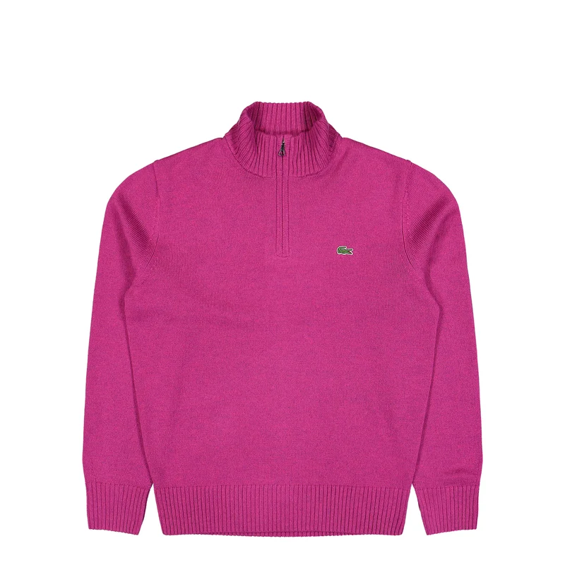 Zipped High Neck Wool Sweater