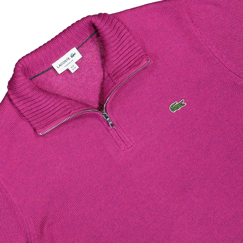 Zipped High Neck Wool Sweater