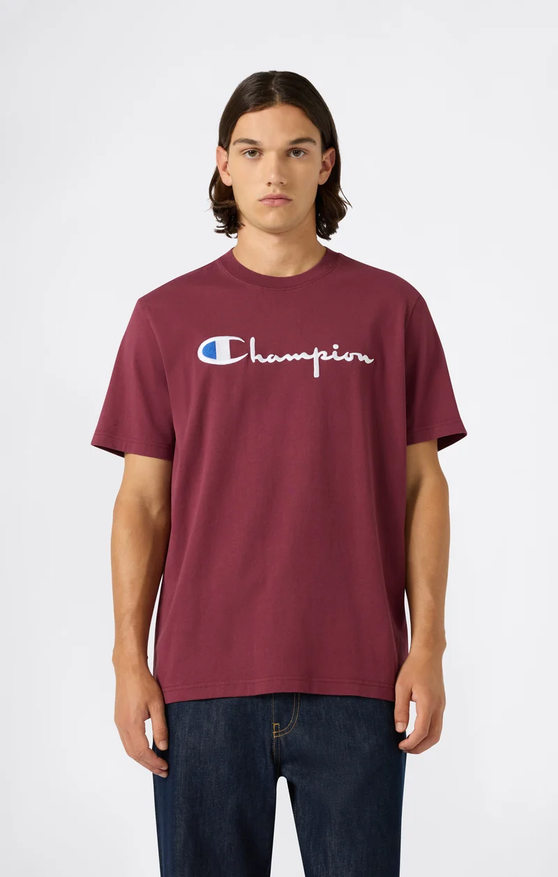 Men’s Heavy Cotton Basic T-Shirt with Embroidered Logo