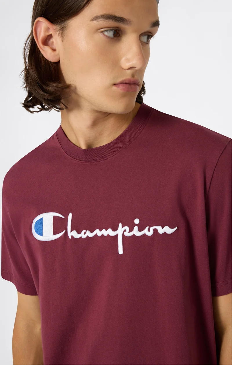 Men’s Heavy Cotton Basic T-Shirt with Embroidered Logo