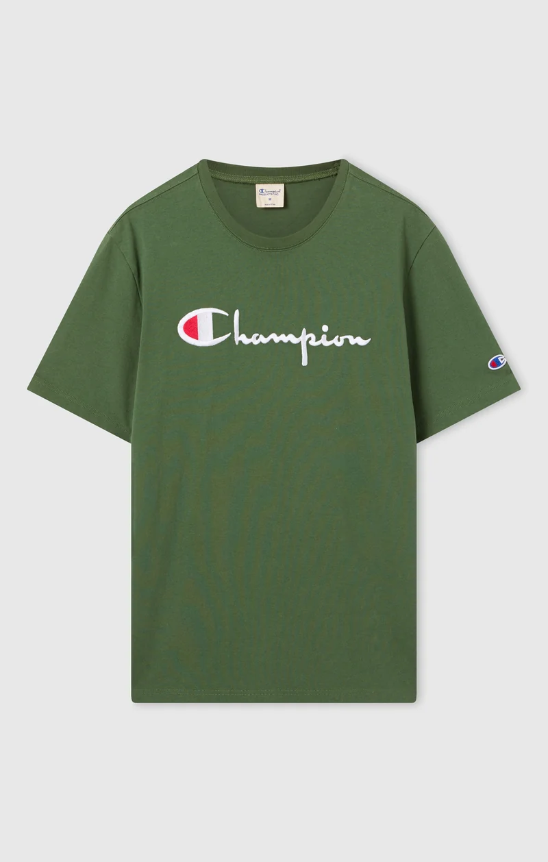 Men’s Heavy Cotton Basic T-Shirt with Embroidered Logo