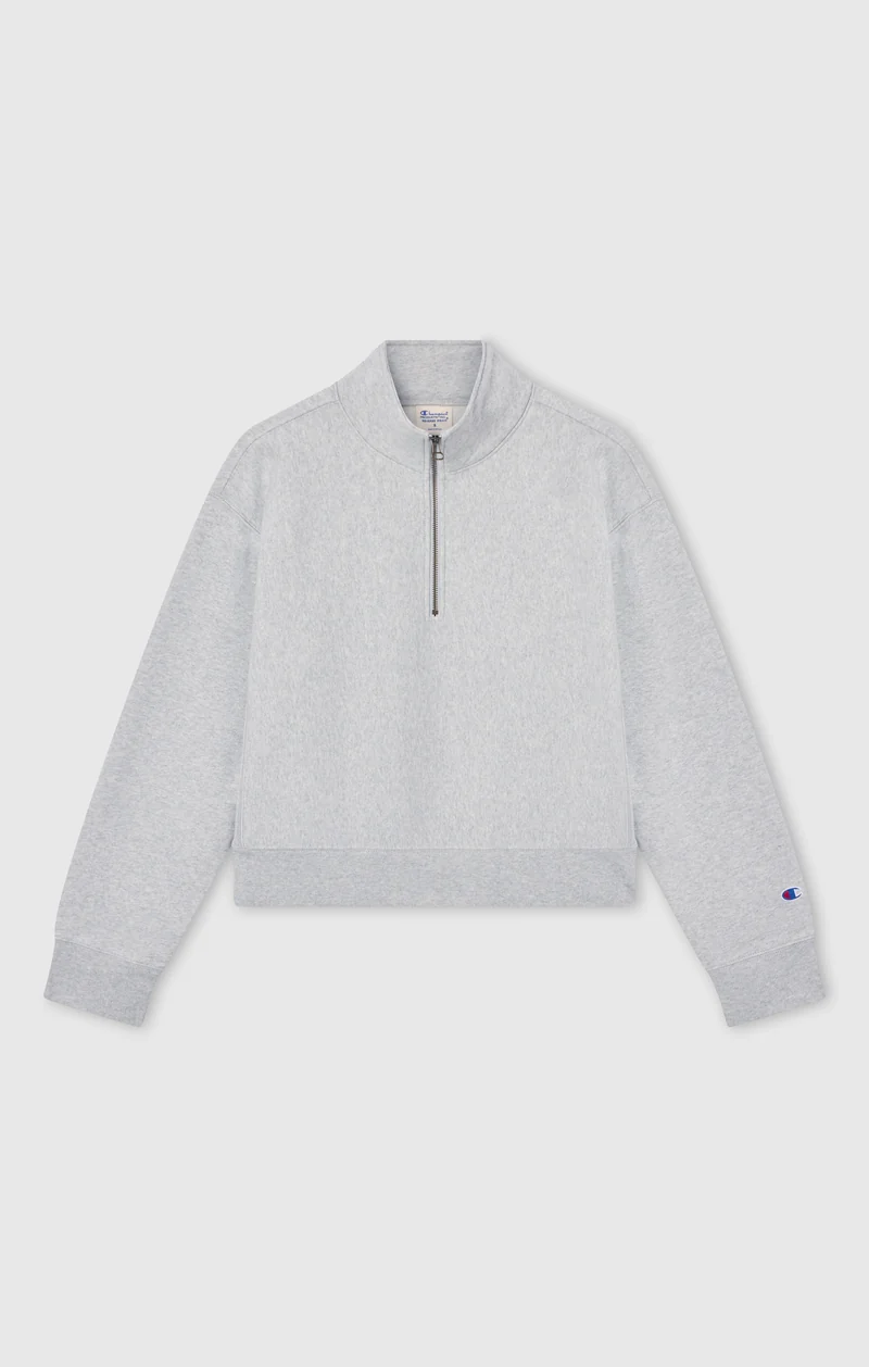 Women’s Reverse Weave Crop Half-Zip Sweatshirt with Brushed Interior