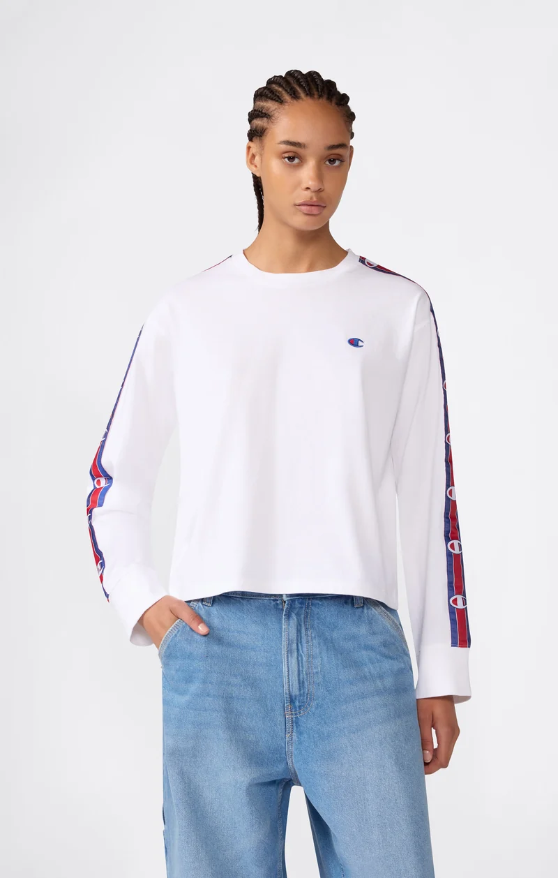 Women’s Heavyweight Long Sleeve T-Shirt with Logo Tape