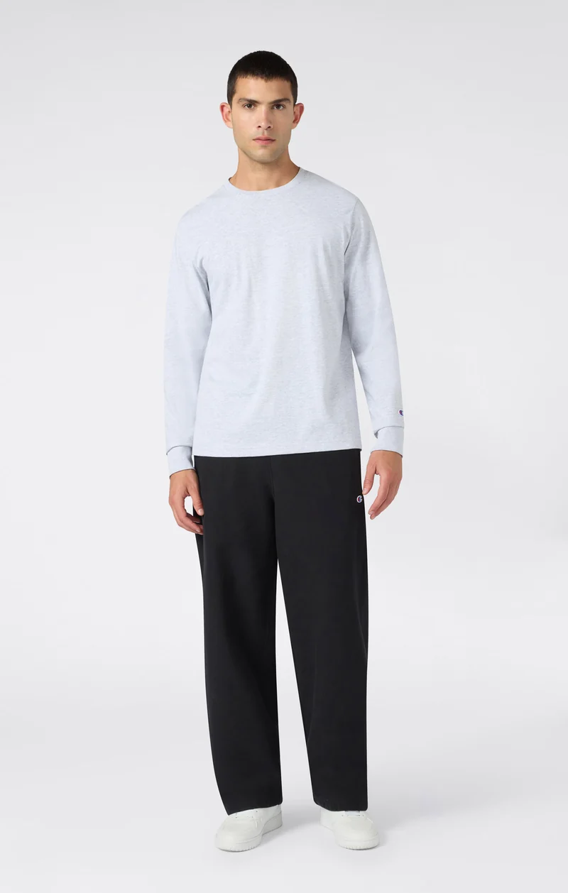 Men’s Reverse Weave Wide Leg Trousers with Brushed Interior