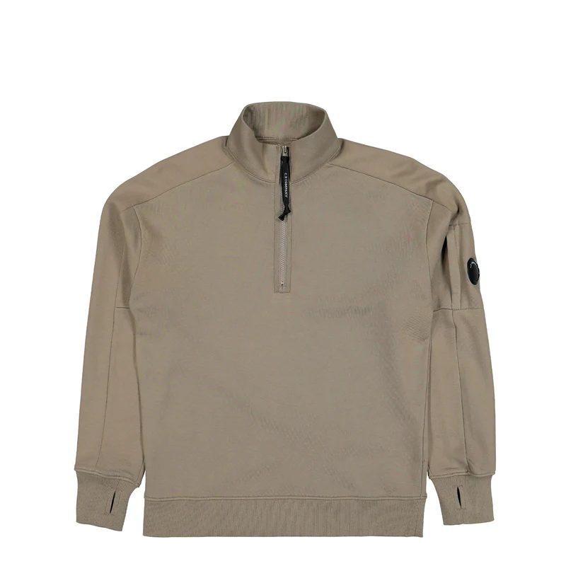 Diagonal Raised Fleece Half Zip Lens Sweatshirt
