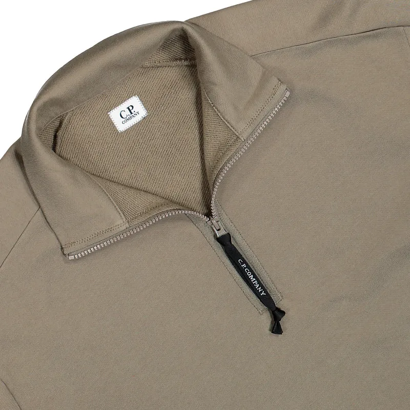 Diagonal Raised Fleece Half Zip Lens Sweatshirt