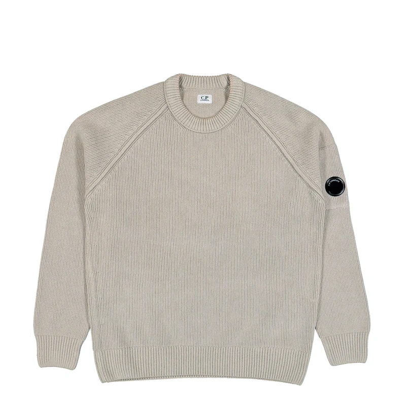 Chenille Cotton Lens Crewneck Sweater