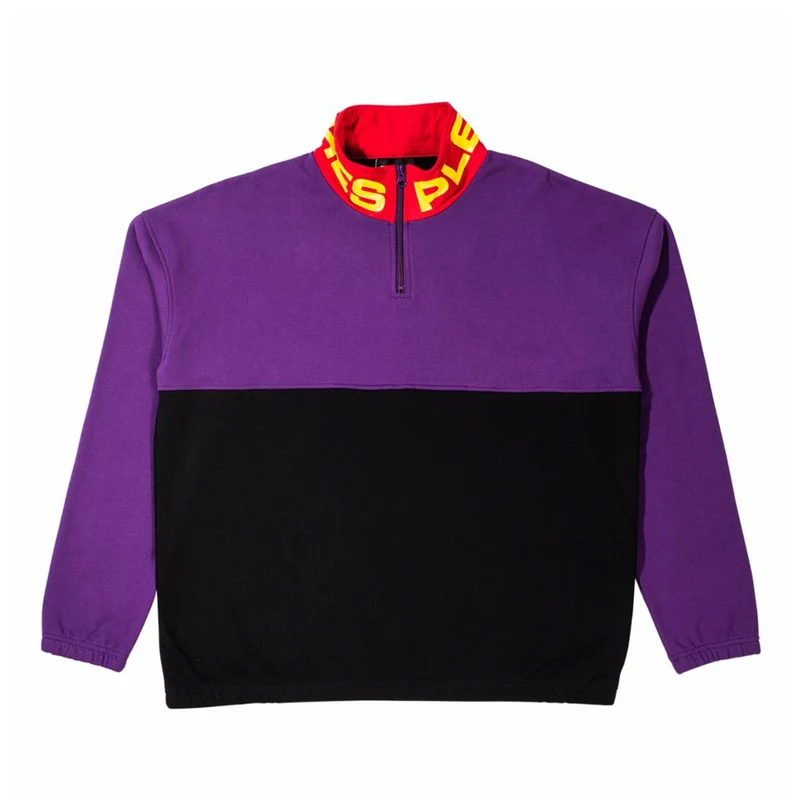 Misfit Color Block Half Zip Sweater