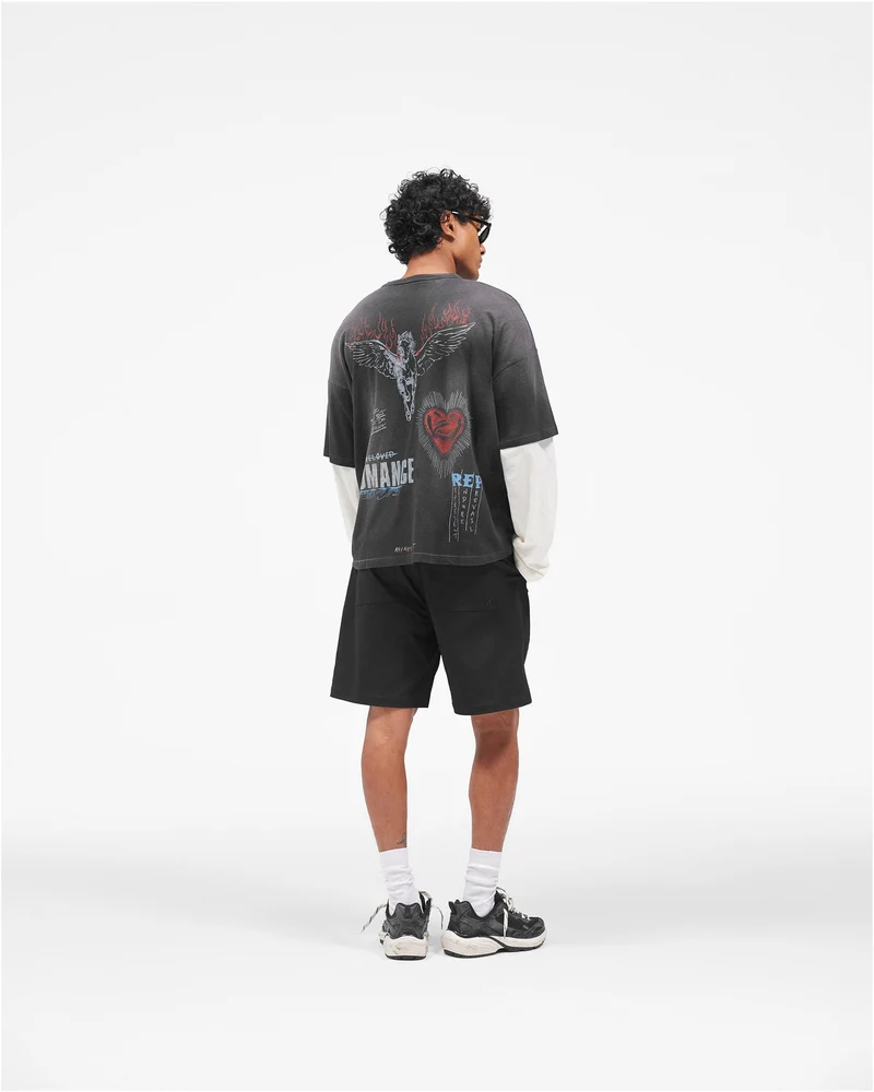 Heavier Than The Heavens Long Sleeve T-Shirt - Washed Black