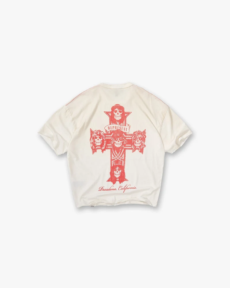 Represent X Guns N' Roses Pasadena T-Shirt - Washed Ecru