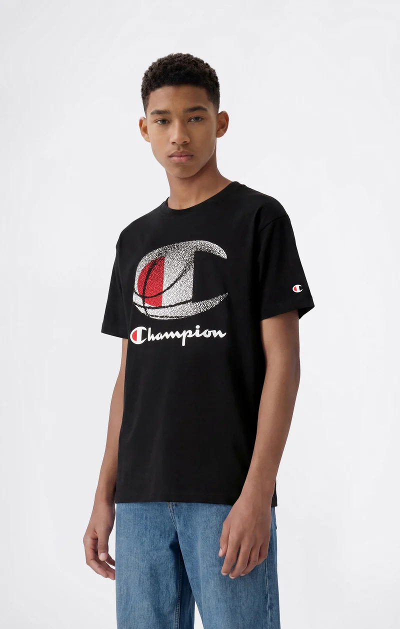 Boys' Crew Neck T-Shirt with Graphic Logo