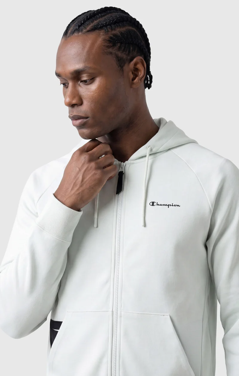 Men’s Full-Zip Hooded Sweatshirt in Stretch Interlock C-Tech