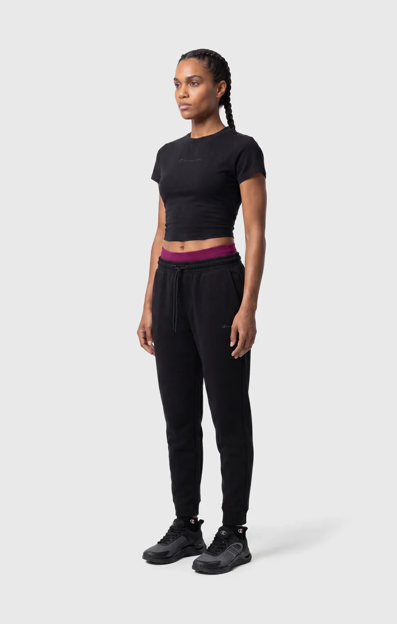 Women’s Trousers with Ribbed Cuffs in Stretch Interlock C-Tech