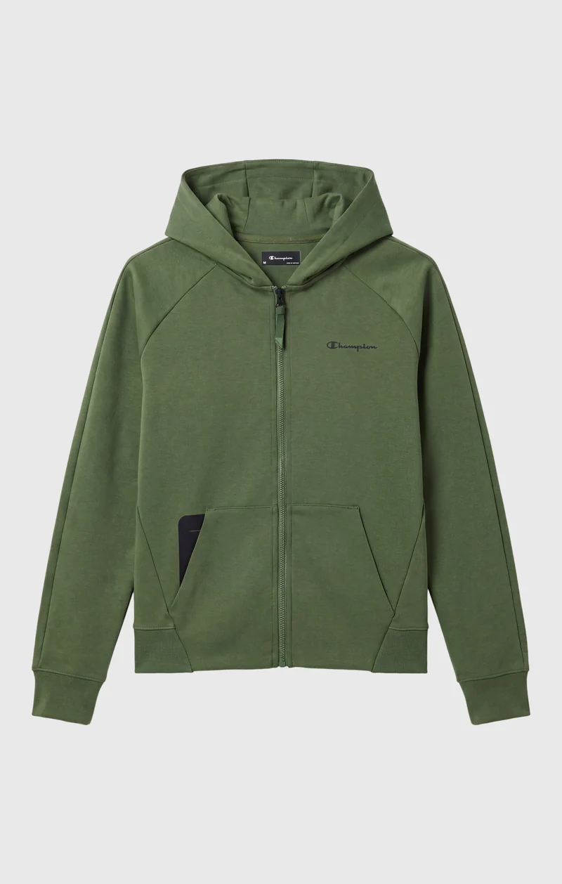Women’s Full-Zip Hooded Sweatshirt in Stretch Interlock C-Tech